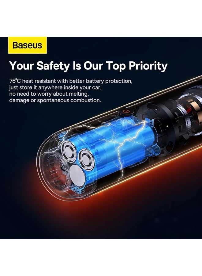 Baseus Car Vacuum Cleaner High Power, A3 Lite 12000Pa Handheld Vacuum With Single Touch Empty, Usb C Fast Charging, 4 In 1 Mini Hand Vacuum Air Blower Inflator Pump For Car,Home,Office (White)  - Image 4