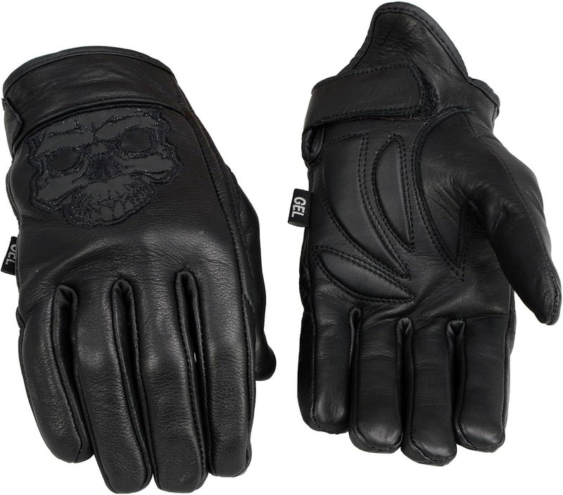 Milwaukee Leather قفازات ميلووكي جلد MG7570 للرجال بتصميم جمجمة عاكسة - Image 5