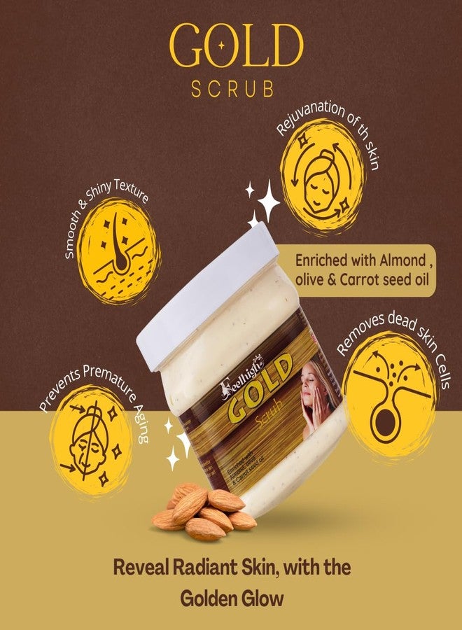 FEELHIGH مقشر الوجه والجسم الذهبي من فيلهاي ٥٠٠ جم، لبشرة لامعة ومقشرة ٥٠٠ جم - منتجات العناية بالبشرة والوجه - للرجال والنساء (مقشر ذهبي ومقشر نبيذ وبيرة) - Image 2