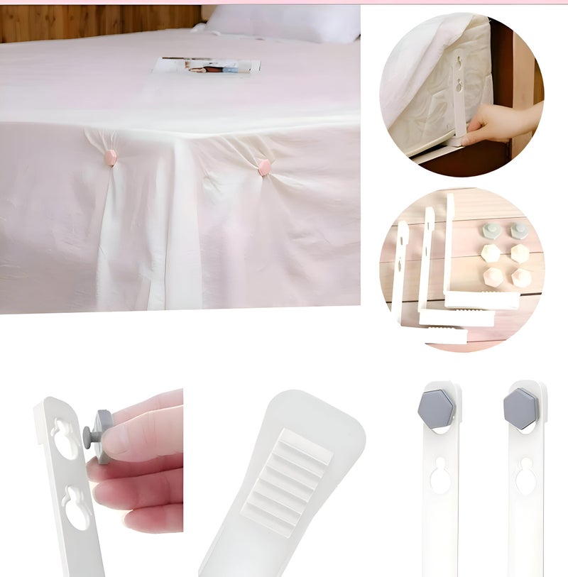 Sheet Fastener - New Way to Keep Your Bed Sheets Securely in Place Without Elastic Bands or Clips - Durable ABS Plastic, Easy to Install, No Need to Lift Mattress, Comes in 4 Piece Set Large Size 17.5 - Image 2