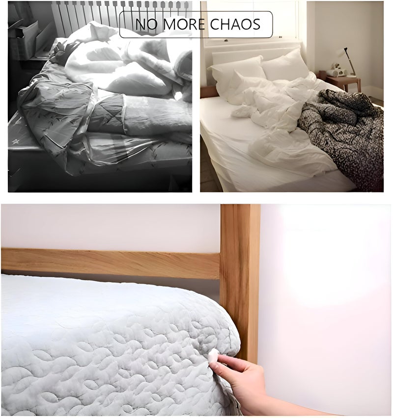 Sheet Fastener - New Way to Keep Your Bed Sheets Securely in Place Without Elastic Bands or Clips - Durable ABS Plastic, Easy to Install, No Need to Lift Mattress, Comes in 4 Piece Set Large Size 17.5 - Image 4