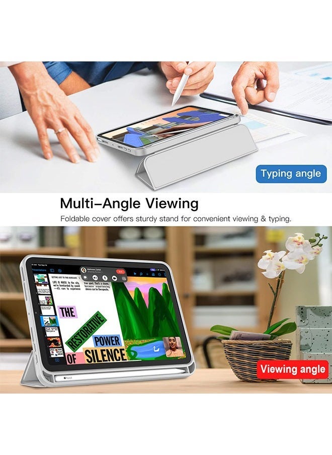 DUSALA Case For iPad Mini 6th Generation 8.3 Inch 2021 Protective Cover With Pencil Holder Smart Case With Auto Wake/Sleep (Grey) - Image 5