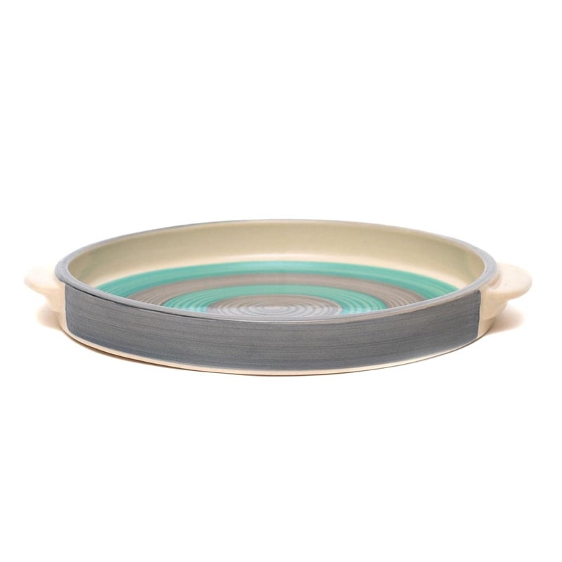 JASMEY HOMES Ocean Ceramic Platter with 2 Small dip Bowls Serving PlatePizza Platter Microwave Safe Round Plate - Image 5