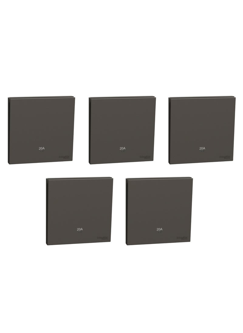 Schneider Electric Schneider Electric Double Pole Switch with LED, AvatarOn C, 20A, 250V, 1 gang, dark grey - Pack of 5 
