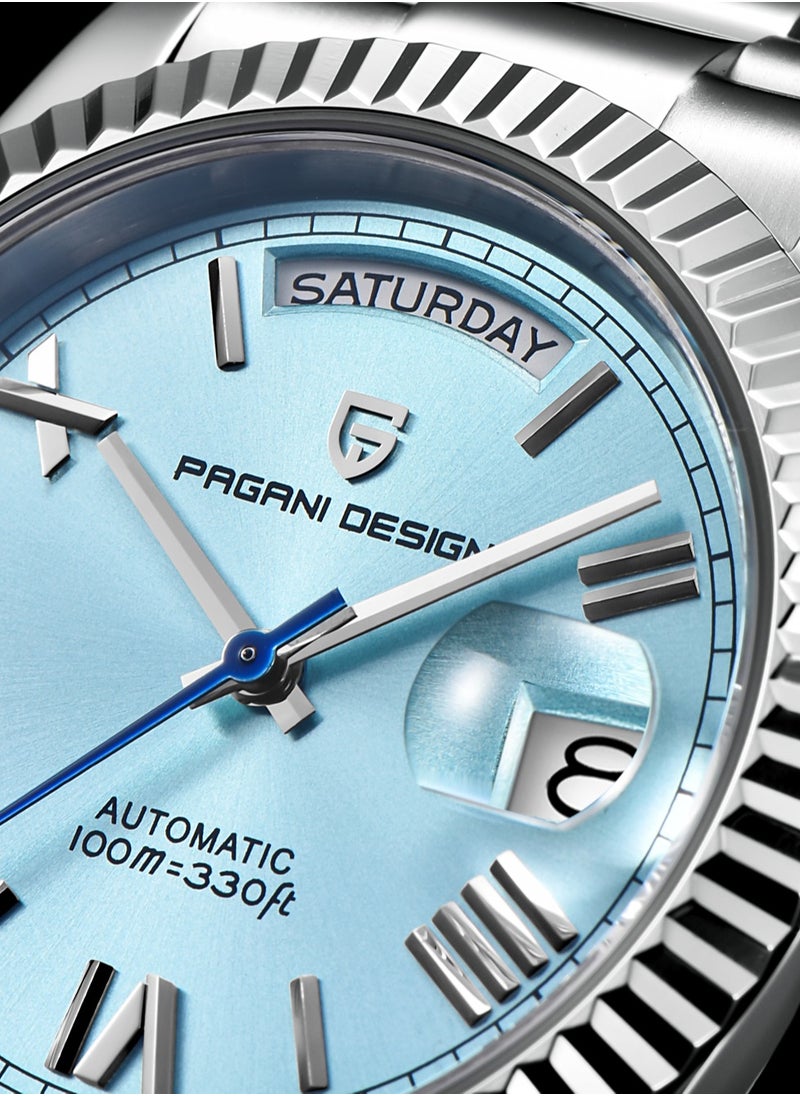 PAGANI DESIGN Men's Watches 36mm Automatic Ice Blue Stainless Steel Mechanical Business Sports Luxury Wrist Watch for Men PD-1752  - Image 4