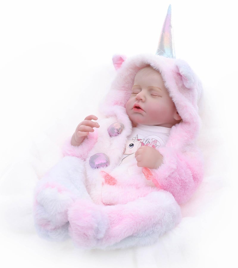 Cloveray Reborn Baby Dolls 20 Inch Real Baby Dolls That Look Real Full Body Vinyl Girl Doll in Fantasy Horn Outfit with Accessories Gift for Girls Ages 3 Pretend Play Collectors - Image 3
