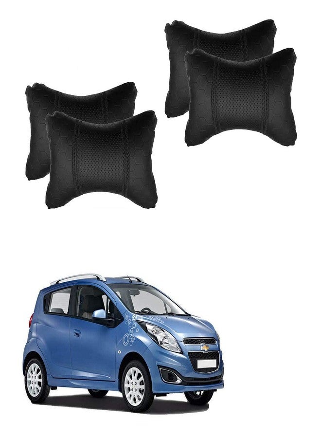 AdroitZ Black Football Design Car Neck Rest Cushion with Adjustable Straps (Pair of 2)_66 - Image 1