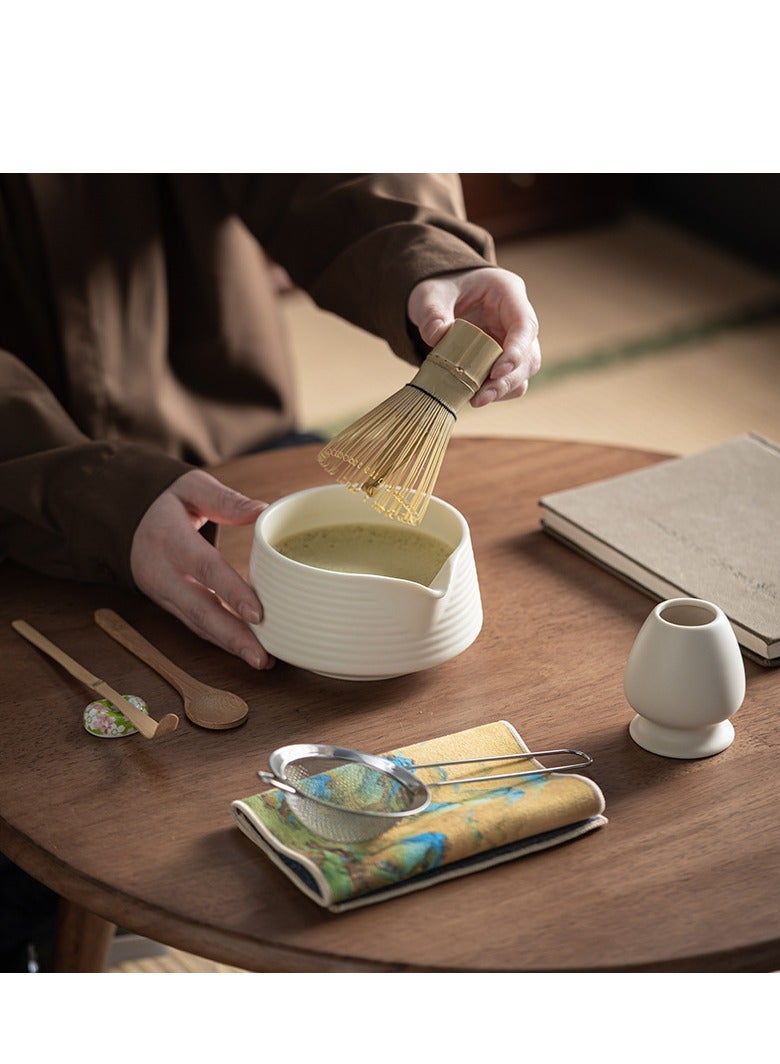 Joyelink Matcha Whisk Set, 8 Pcs Matcha Kit for Matcha Lovers, 17.6 OZ Matcha Bowl with Spout, Bamboo Whisk, Scoop, Stainless Sifter and Ceramic Whisk Holder, Unique Gifts for Tea Enthusiasts Birthday - Image 2