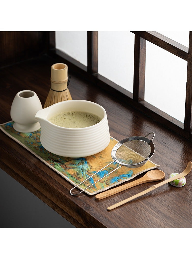 Joyelink Matcha Whisk Set, 8 Pcs Matcha Kit for Matcha Lovers, 17.6 OZ Matcha Bowl with Spout, Bamboo Whisk, Scoop, Stainless Sifter and Ceramic Whisk Holder, Unique Gifts for Tea Enthusiasts Birthday - Image 3