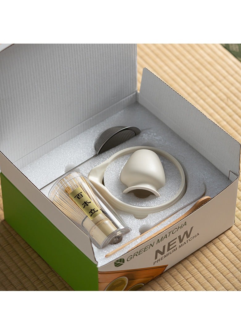 Joyelink Matcha Whisk Set, 8 Pcs Matcha Kit for Matcha Lovers, 17.6 OZ Matcha Bowl with Spout, Bamboo Whisk, Scoop, Stainless Sifter and Ceramic Whisk Holder, Unique Gifts for Tea Enthusiasts Birthday - Image 4