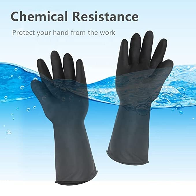 Ekon Pack of 3 Silicon Latex Non Slip Multipurpose Heavy Duty Reusable Safety Rubber Hand Gloves For House Hold Home Dish Utensils Car Washing Kitchen Bathroom Toilet Tiles Cleaning Men Women Black - Image 5