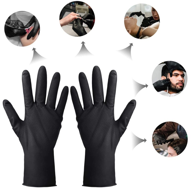 Ekon Pack of 3 Silicon Latex Non Slip Multipurpose Heavy Duty Reusable Safety Rubber Hand Gloves For House Hold Home Dish Utensils Car Washing Kitchen Bathroom Toilet Tiles Cleaning Men Women Black - Image 4
