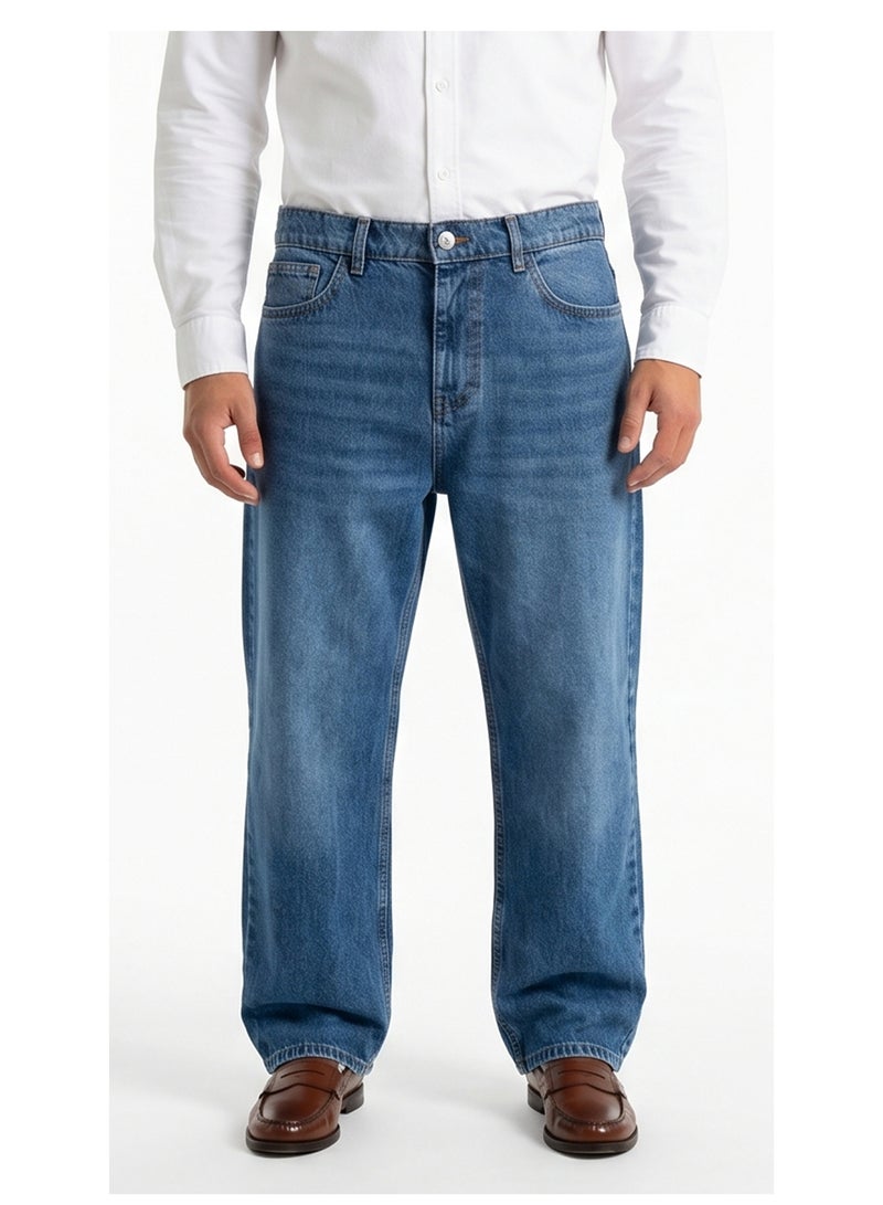 RAVIN Vintage Wash Loose Fit Baggy Denim Jeans - Image 1