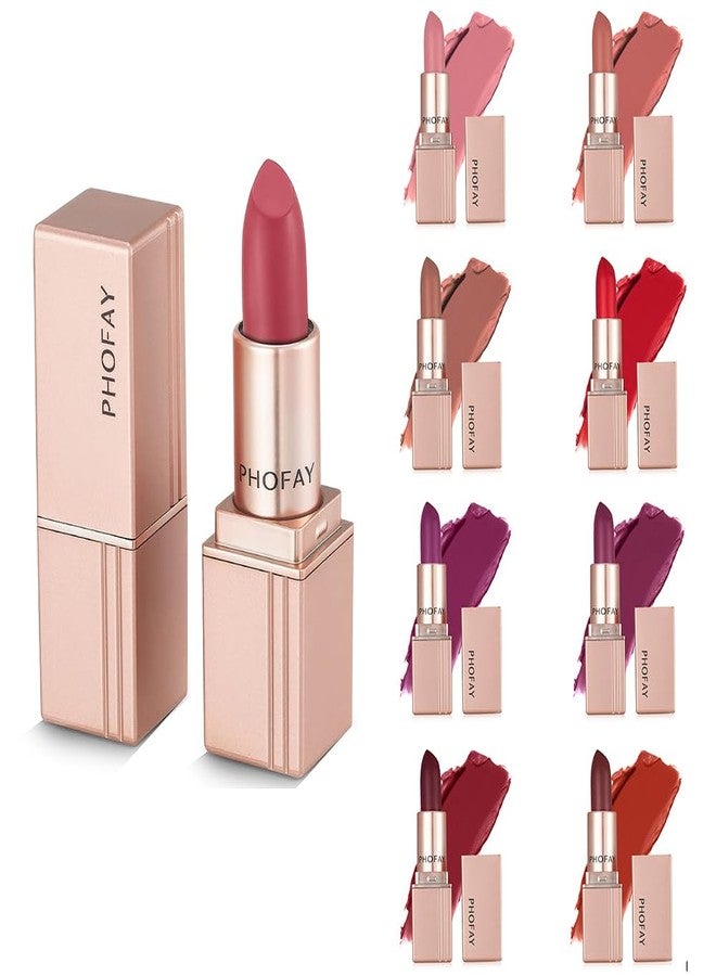PHOFAY Matte Velvet Lipstick-Key Color Families (Reds, Berries, Pinks, Nudes), Silky-Smooth, Vegan & Ideal gift - Image 1