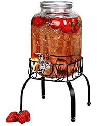 Estilo EST3088 On Metal Stand with Leak free Spigot 1 Gallon Single Beverage Drink Dispenser Clear - Image 1