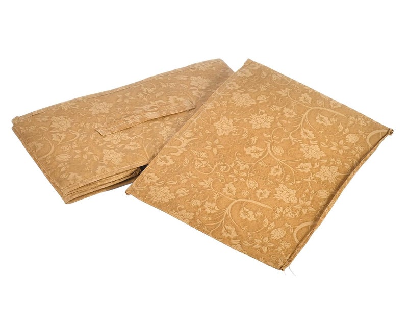 Kuber Industries Heart Home Metallic Flower Printed Multipurposes Rectangular Flodable Storage Box, Drawer Storage and Cloth Organizer- Pack of 4 (Brown)-HS43HEARTH26327 - Image 5