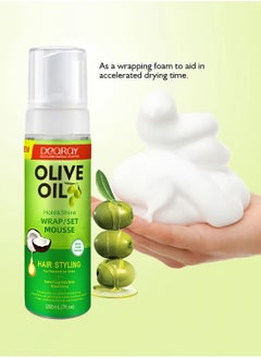 DeQRQY Olive Oil Hair Styling Mousse, Hair Control Mousse with Coconut Oil Non Sticky Moisturizing Nourishing Curl Hair Foam Mousse for Hair Volumizing and Against Frizz for All Kinds Hair 200ml  - Image 2