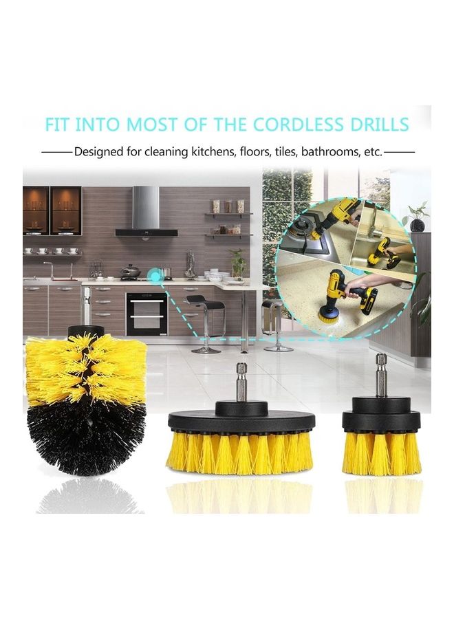 Loquat 3 Piece Tile Grout Power Scrubber Yellow - Image 4