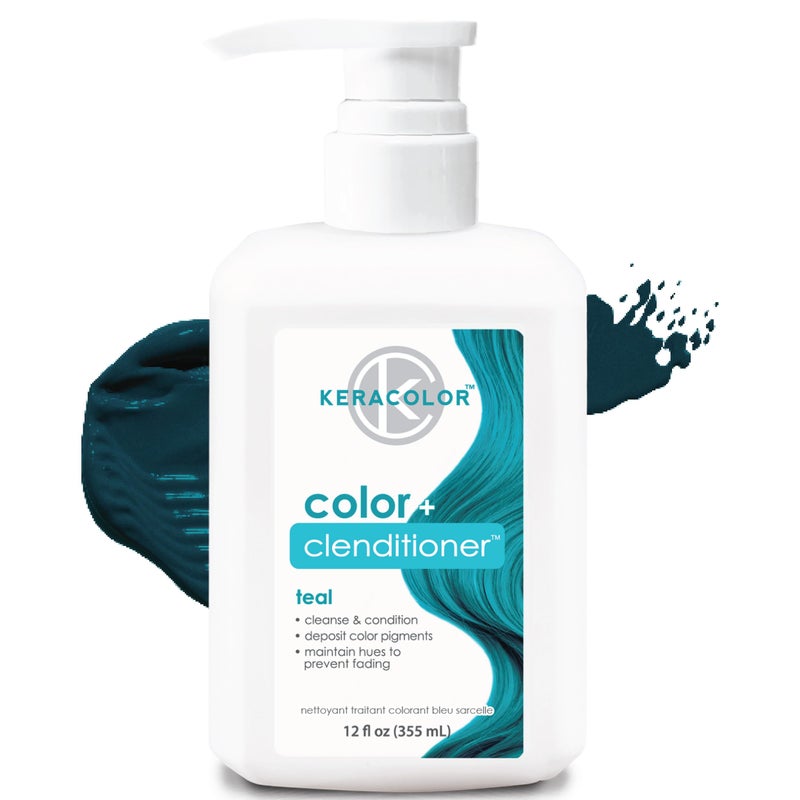 KERACOLOR Keracolor Clenditioner TEAL Hair Dye  Semi Permanent Hair Color Depositing Conditioner Crueltyfree 12 Fl Oz