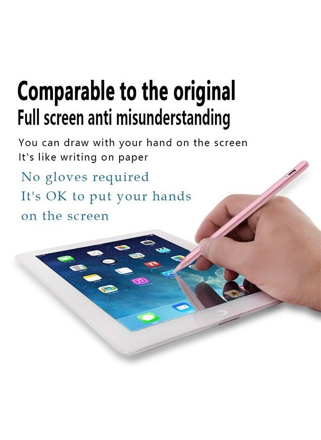 Generic - Wireless Charging Stylus Pen for Apple iPad (2nd Generation) Magnetic Active Pencil with Tilt Sensitive, Palm Rejection for iPad 6/7/8/9, iPad Mini 5/6, iPad Air 3/4/5, iPad Pro 11"/12.9"-Pink - Image 1