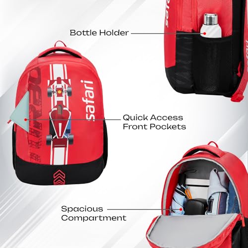 Safari Duplex 32L School bag for Boys and Girls, Office use/travel bag for men & women, Casual 2 Compartment Printed Large Backpack Bags with Armor Base, Organizer, File holder, Rain Cover - Image 4