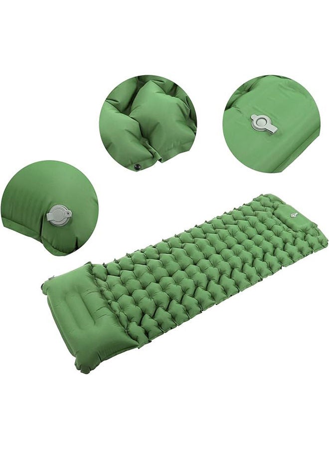بساط نوم قابل للنفخ، بساط تخييم خفيف الوزن قابل للنفخ بالقدم، وسادة تخييم محمولة ذاتية النفخ قابلة للتوصيل مع وسادة مدمجة ومضخة قدم لشنط الظهر والمشي لمسافات طويلة (اخضر) - Image 3