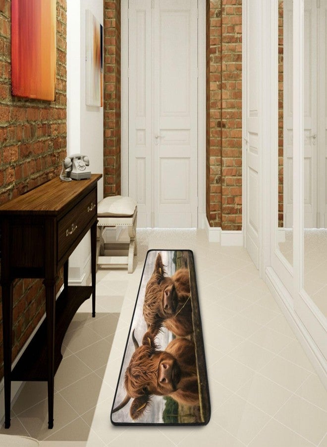 YETTASBIN Highland Cow Runner Rug, Non-Slip Large Floor Mat Anti Fatigue Area Rugs for Kitchen Bathroom Living Room Entryway Home Office Decor, 72 x 24 Inch - Image 1