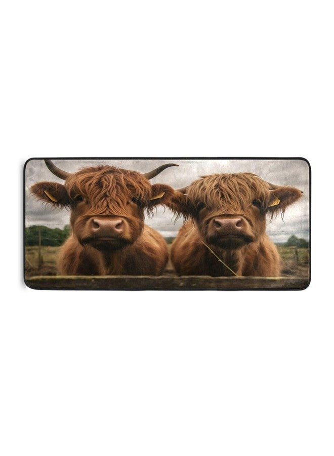 YETTASBIN Highland Cow Runner Rug, Non-Slip Large Floor Mat Anti Fatigue Area Rugs for Kitchen Bathroom Living Room Entryway Home Office Decor, 72 x 24 Inch - Image 2