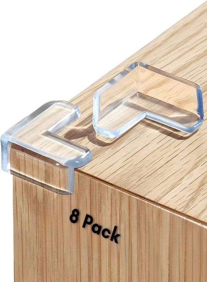 PSMS Silicon Corner Protector for Sharp Edges, Table Corners Edge Protector for Kids, Bed Corners Edge for Furniture, Baby Proofing & Guards(Transparent)(4). (Pack of 8) - Image 1