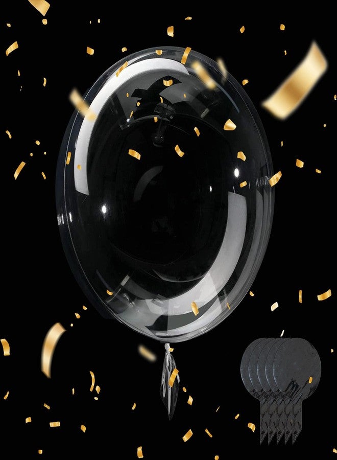 VYNFLICK Clear BoBo Balloons - 10pcs 30inch Large Transparent Bubble Globos with Ribbon for Stuffing Birthday Party Wedding DIY Decorations - Image 1