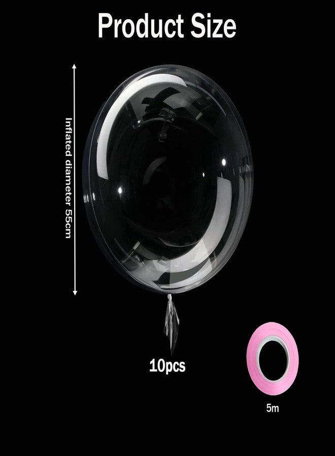 VYNFLICK Clear BoBo Balloons - 10pcs 30inch Large Transparent Bubble Globos with Ribbon for Stuffing Birthday Party Wedding DIY Decorations - Image 2