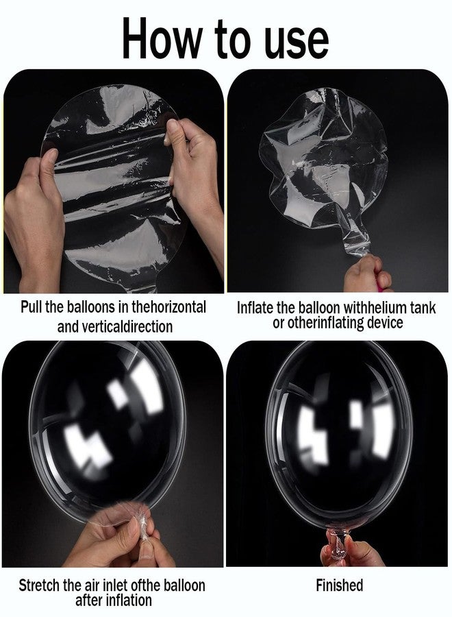 VYNFLICK Clear BoBo Balloons - 10pcs 30inch Large Transparent Bubble Globos with Ribbon for Stuffing Birthday Party Wedding DIY Decorations - Image 4