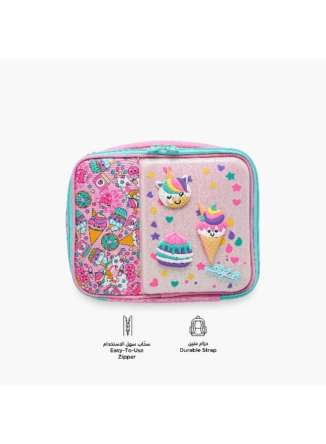 Skylar Ice Cream Print Lunch Bag for Girls - Image 4