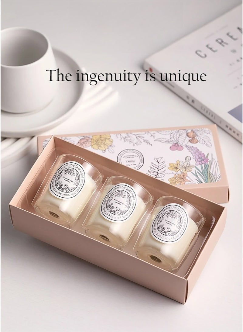 ZEPONOVA 3 Pack Scented Candles, Three Different Scents Candles, Floral Scent Candles, Long lasting Strong Fragrance Scented, Gift candle, White - Image 2