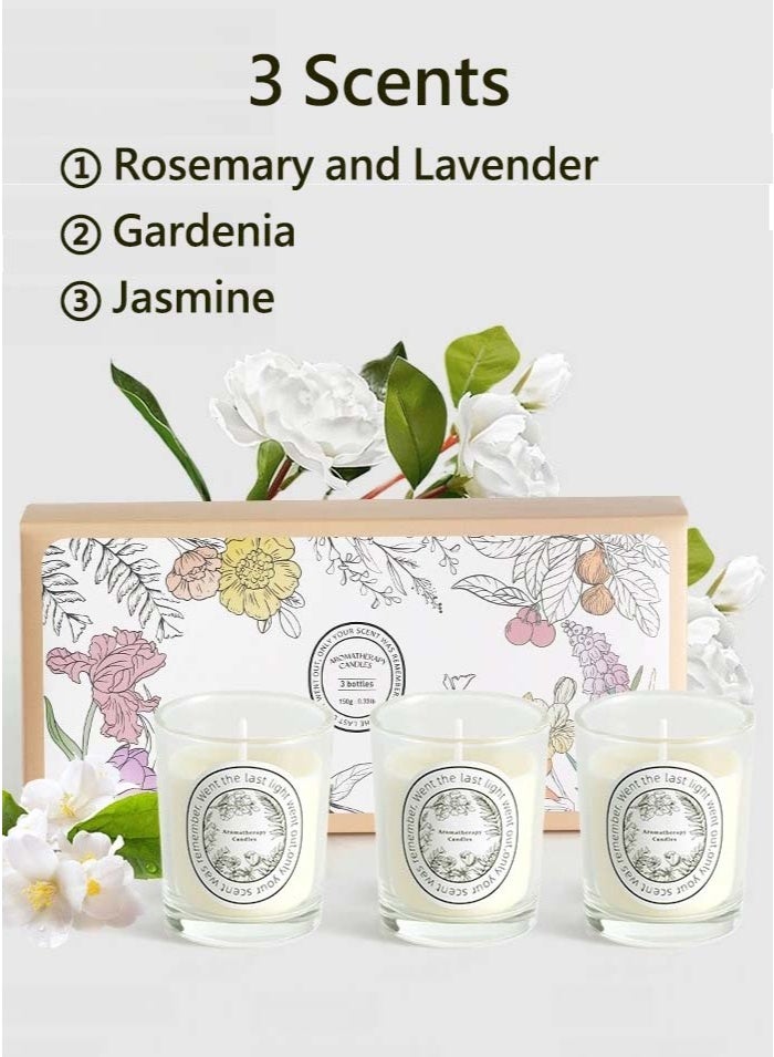 ZEPONOVA 3 Pack Scented Candles, Three Different Scents Candles, Floral Scent Candles, Long lasting Strong Fragrance Scented, Gift candle, White - Image 1