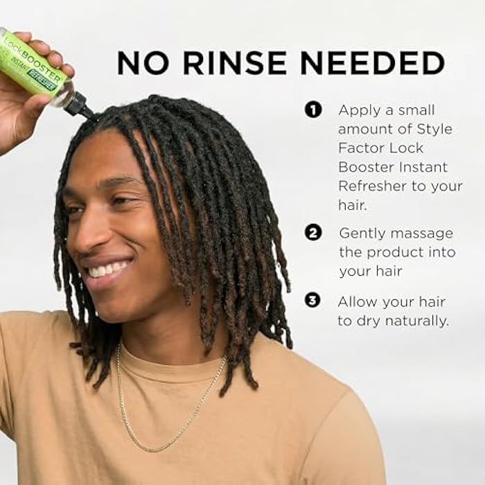 Style Factor LockBOOSTER Rinse-Free Shampoo– No-Wash Cleanser for Braids, Twists & Locs – Peppermint & Tea Tree Oil – Waterless Scalp & Hair Refresher, 1oz(Travel Size)& 4oz - Image 4