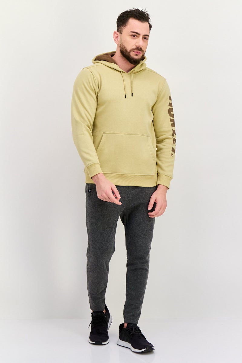 Hurley Men Sportswear Fit Solid Outdoor Hoodie, Khaki  - Image 4