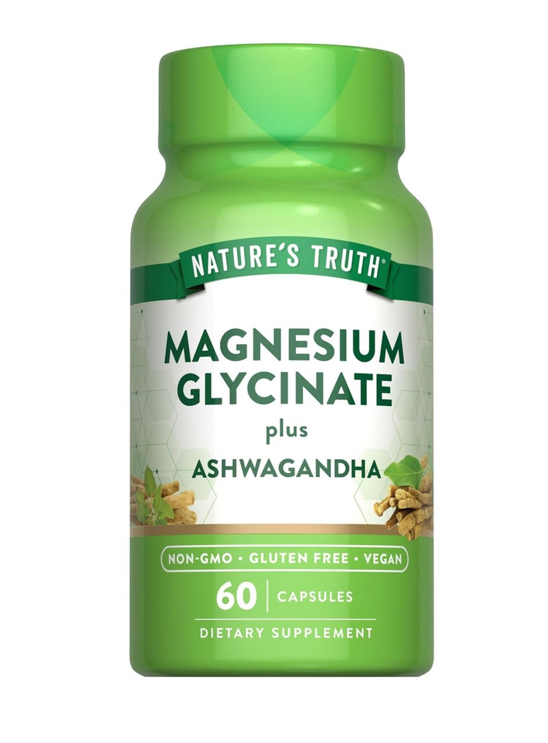 Nature's Truth Magnesium Glycinate Plus Ashwagandha, 60 Capsules - Image 1