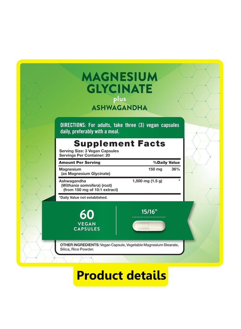 Nature's Truth Magnesium Glycinate Plus Ashwagandha, 60 Capsules - Image 2