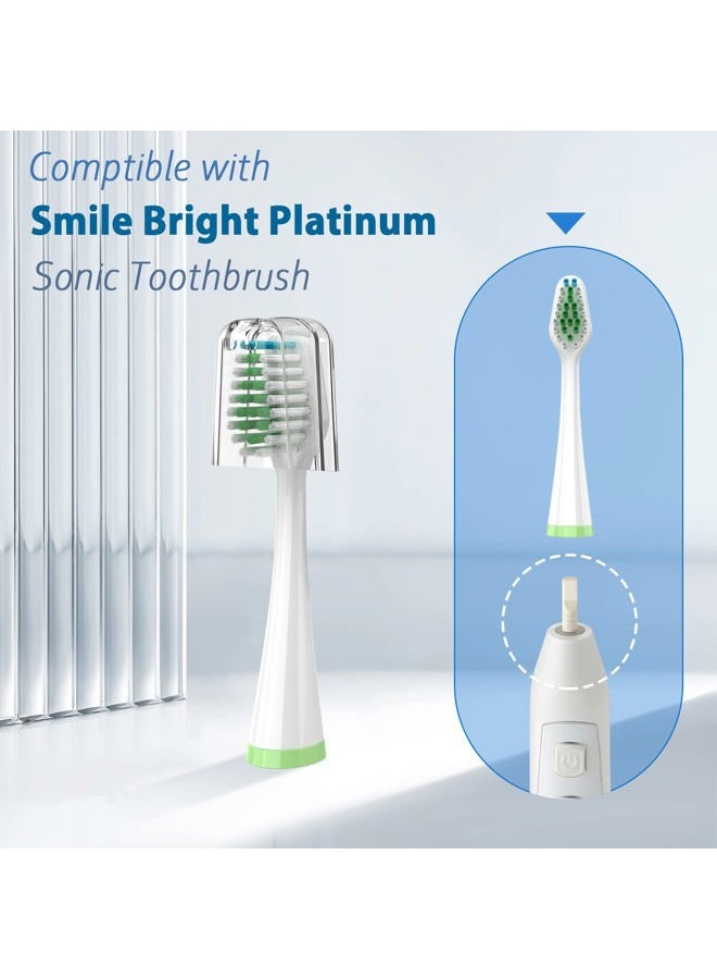 FreFeel Replacement Brush Heads for Smile Bright Platinum Sonic Electric Toothbrush, Soft Bristles, 8-Pack - Image 2