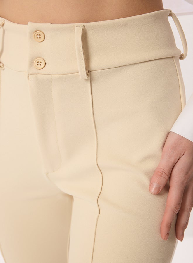 trendyol High Waist Ribbed Detail  Flare Pants - Image 4