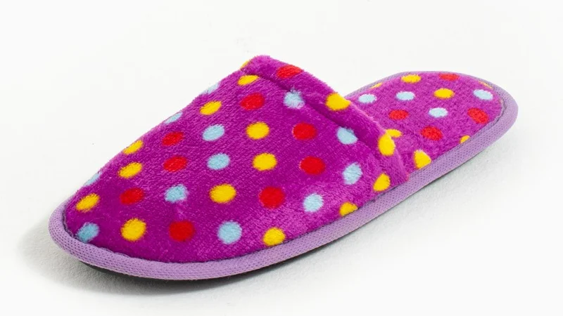 Pembe Potin Pink Potin Warm Lining Polka Dot Comfortable Fit Women's Home Slippers BNK355