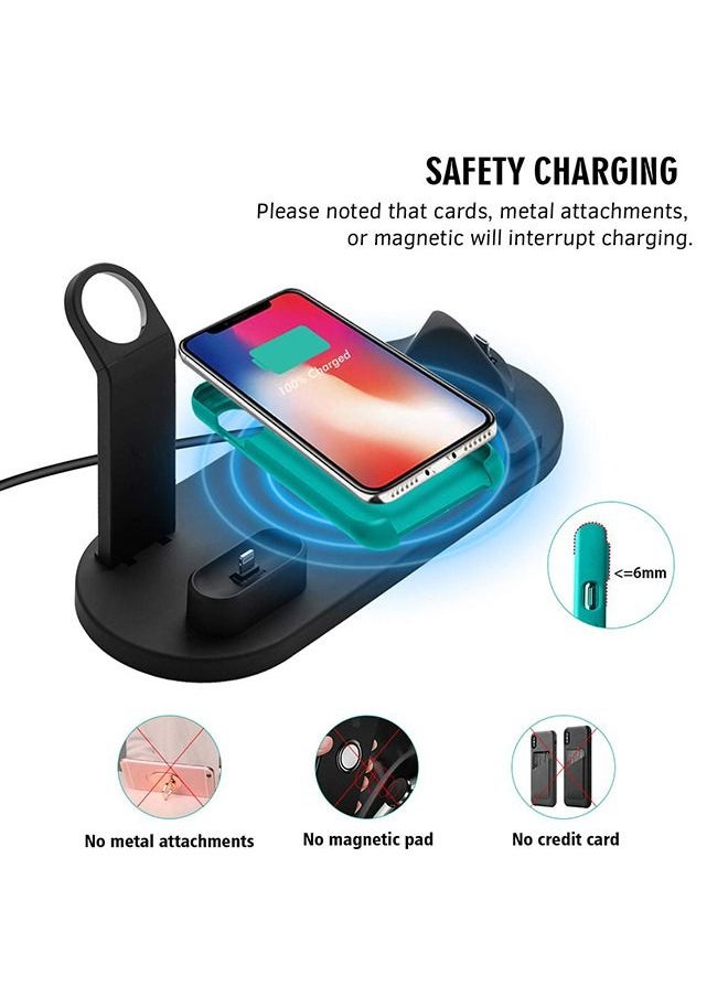 Arabest - 3-in-1 Wireless Charger,Fast Wireless Charging Station  Rotatable  Dock for Apple Watch/AirPods/Pencil, iPhone Series/Micro/Type C Phones and Galaxy Series - Image 1