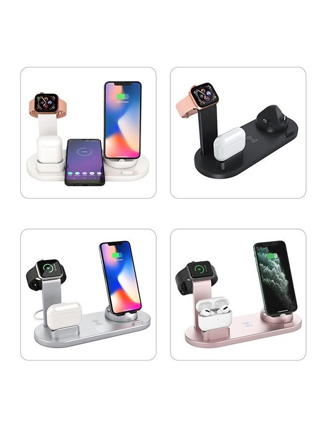 Arabest - 3-in-1 Wireless Charger,Fast Wireless Charging Station  Rotatable  Dock for Apple Watch/AirPods/Pencil, iPhone Series/Micro/Type C Phones and Galaxy Series - Image 1