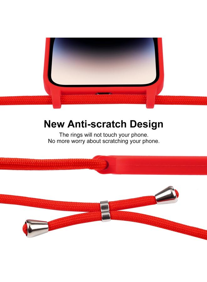 S-TOP Case For iPhone 14 Pro Crossbody Lanyard Liquid Silicone Case - Image 3