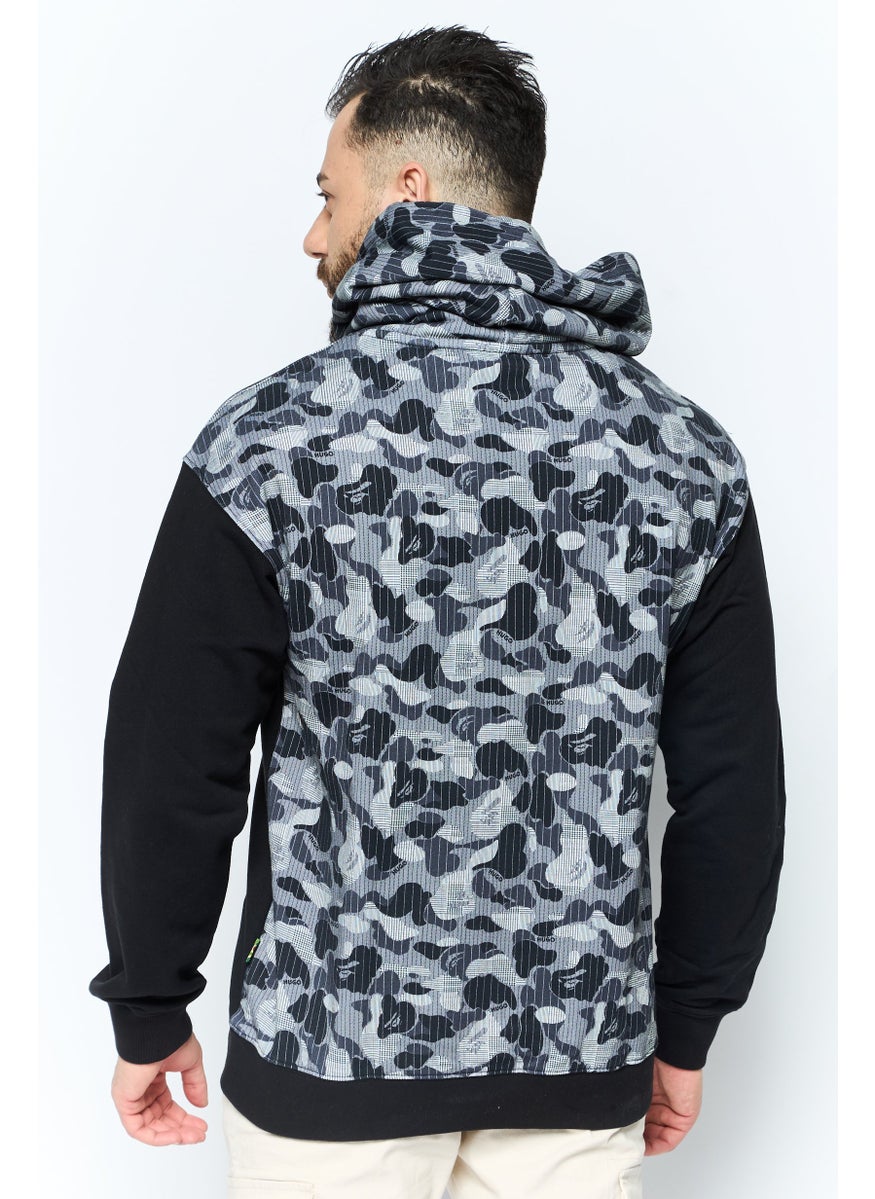 HUGO by Hugo Boss Hugo x Mr Bathing Ape Men Brand Logo Long Sleeves Hooded Sweatshirt, Black  - Image 4