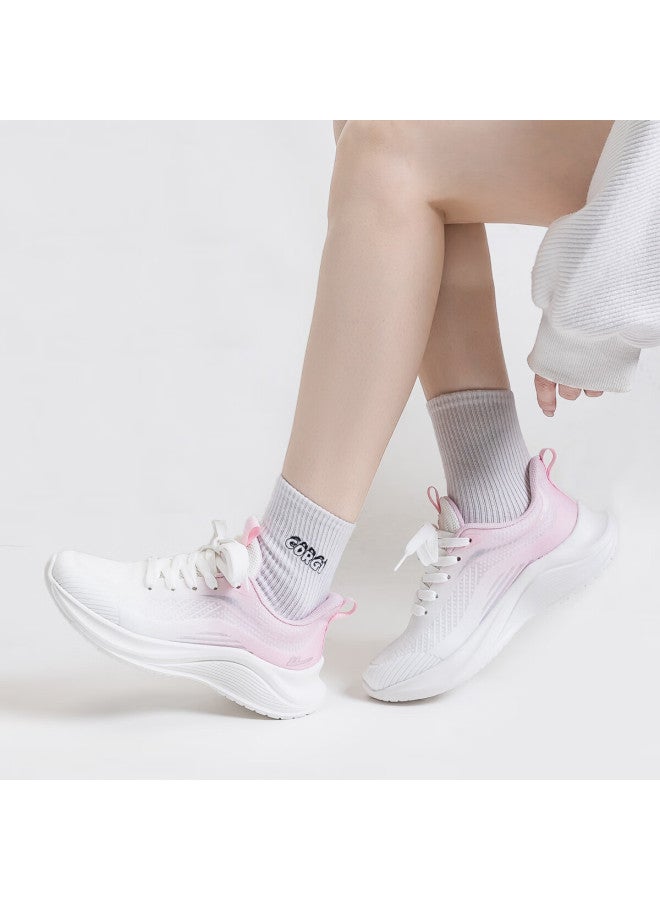 Pull Back Warrior Women's Mesh Sports Shoes Summer Breathable Lightweight Casual Sneakers Wxj0894 White Cherry Pink Size 40 - Image 3