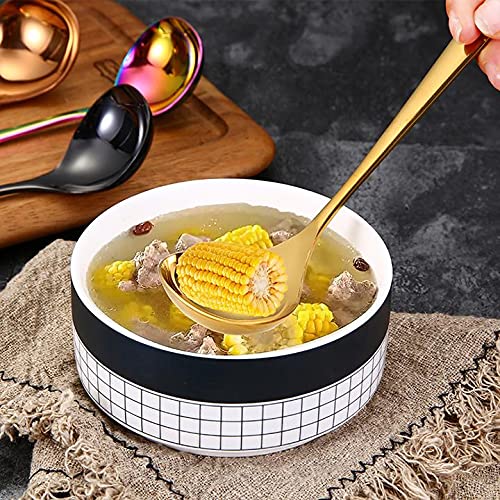 MBBITL 2-Pack Gold Soup Ladle 304 Stainless Steel Spoon Kitchen Serving Sauce Server - Image 4