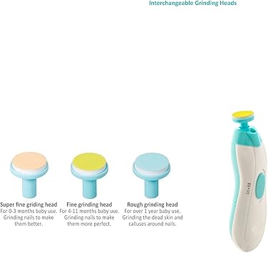 Jaybva Replacement Pads for Electric Baby Nail Trimmer Jaybva 6PCS Replacement Grinding Heads Polish Disc for Standard Nail File Clippers and Cutter Kit Blue - Image 2