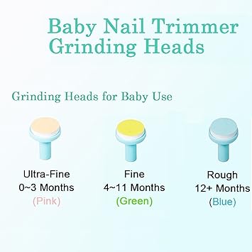 Jaybva Replacement Pads for Electric Baby Nail Trimmer Jaybva 6PCS Replacement Grinding Heads Polish Disc for Standard Nail File Clippers and Cutter Kit Blue - Image 3